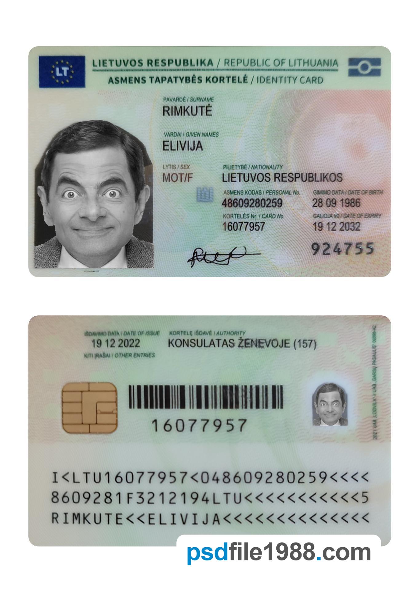 Lithuania ID Card 2022-Present